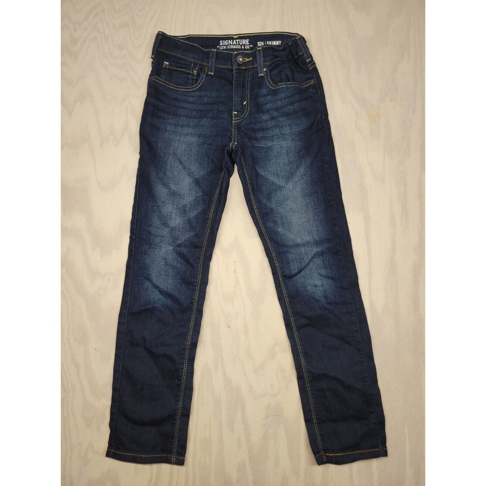 Levi's Skinny Jeans Girls Size 14 Dark Wash Adjustable Waist S 26